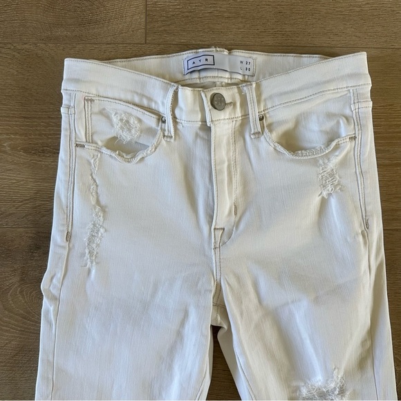 AYR Skinny White Jeans Distressed Style Sz 27 - Picture 3 of 7